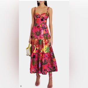 FARM RIO Pop Leopards Cotton Midi Dress. 2023